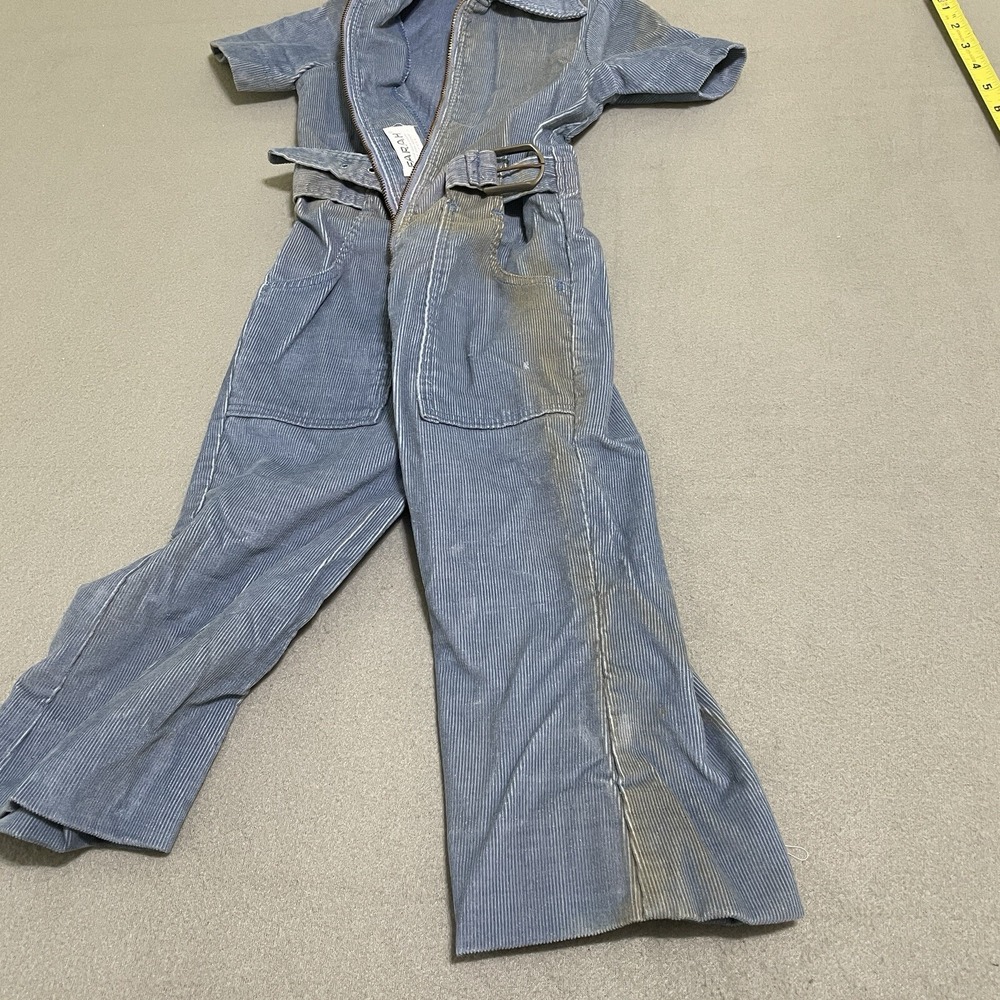 Vintage Blue Corduroy‎ Jumpsuit made in USA 70s Bell bottoms FARAH 4T? Toddler - Picture 11 of 16